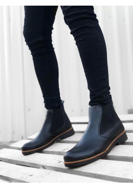 BBO0058 Chelsea Bağcıksız Lastikli Siyah Erkek Yarım Bilek Bot fiyatları