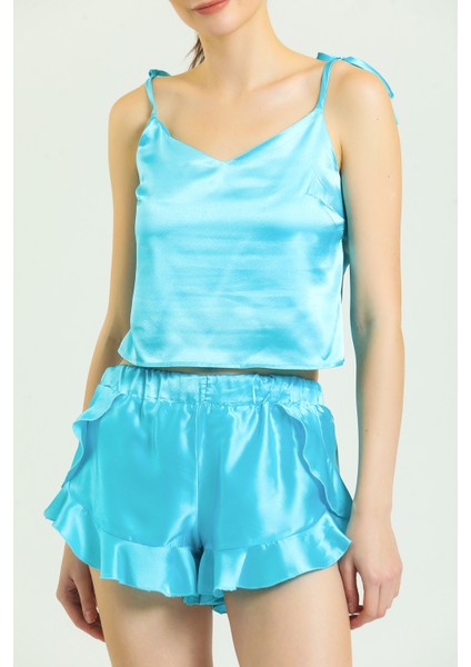 Saten Fırfırlı Pijama Takımı fiyatları