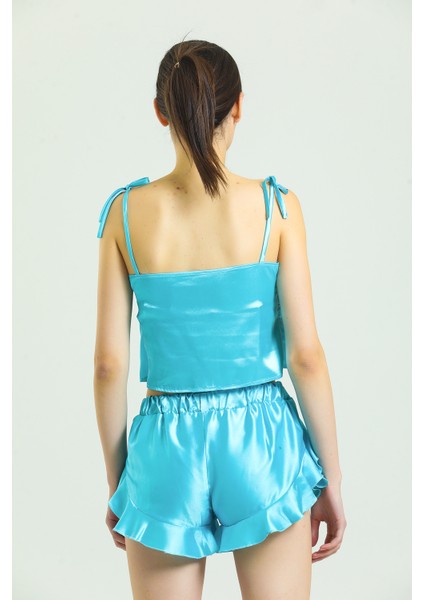 Saten Fırfırlı Pijama Takımı fırsatları