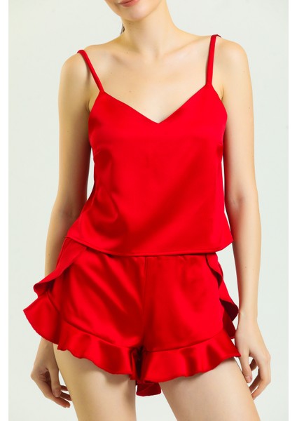 Saten Fırfırlı Pijama Takımı fiyatları