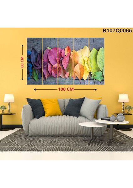5 Parçalı Dekoratif Ahşap Duvar Tablosu 60X100 cm B107Q0065