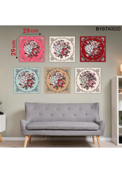 6 Parçalı Dekoratif Ahşap Duvar Tablosu 58X87 cm B107A0020