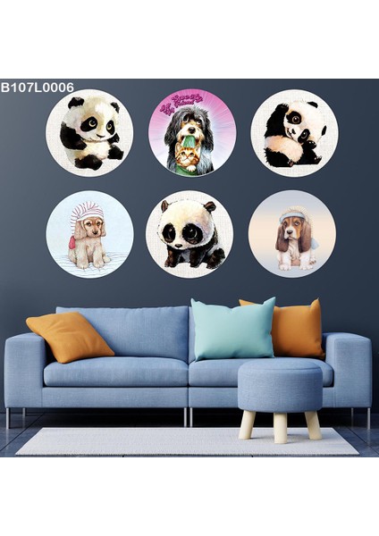 6 Parçalı Dekoratif Ahşap Duvar Tablosu 58X87 cm B107L0006