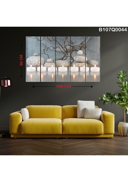 5 Parçalı Dekoratif Ahşap Duvar Tablosu 60X100 cm B107Q0044