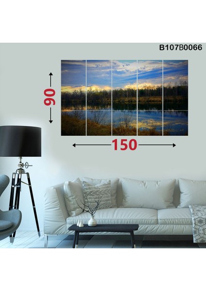 15 Parçalı Dekoratif Ahşap Duvar Tablosu 87X145 cm B107B0066