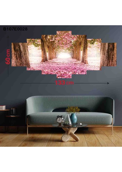 7 Parçalı Dekoratif Ahşap Duvar Tablosu 60X133 cm B107E0028