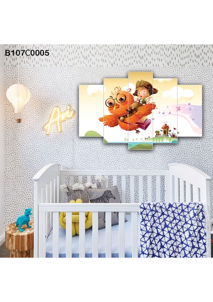 5 Parçalı Dekoratif Ahşap Duvar Tablosu 60X95 cm B107C0005