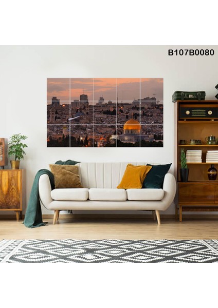 15 Parçalı Dekoratif Ahşap Duvar Tablosu 87X145 cm B107B0080