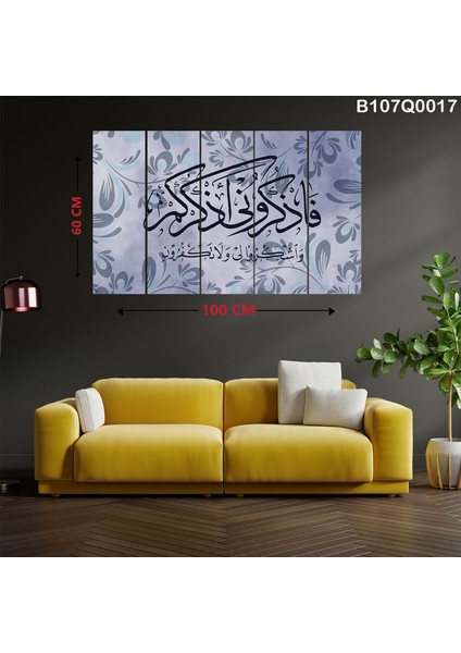 5 Parçalı Dekoratif Ahşap Duvar Tablosu 60X100 cm B107Q0017