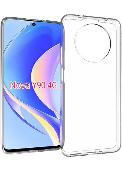 Caseworld Huawei Nova Y90 Kapak Şeffaf Süper Silikon Kılıf