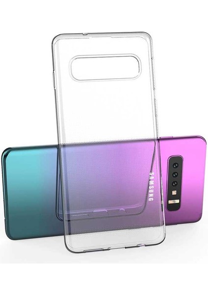 Caseworld Samsung Galaxy S10 Plus Kapak Şeffaf Süper Silikon Kılıf