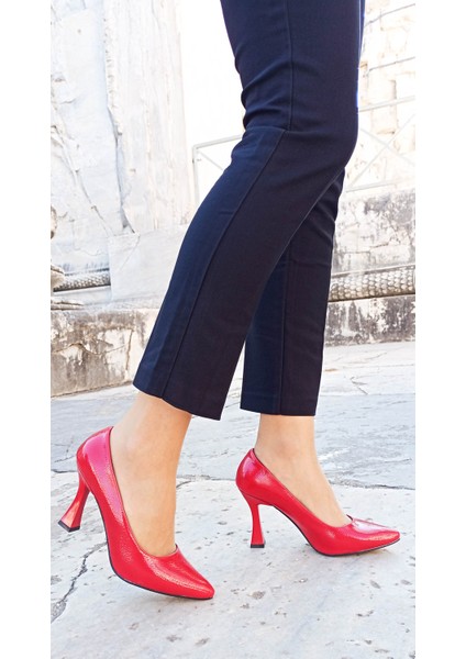 Kırmızı Rugan Kadeh Topuklu Kadın Stiletto modelleri
