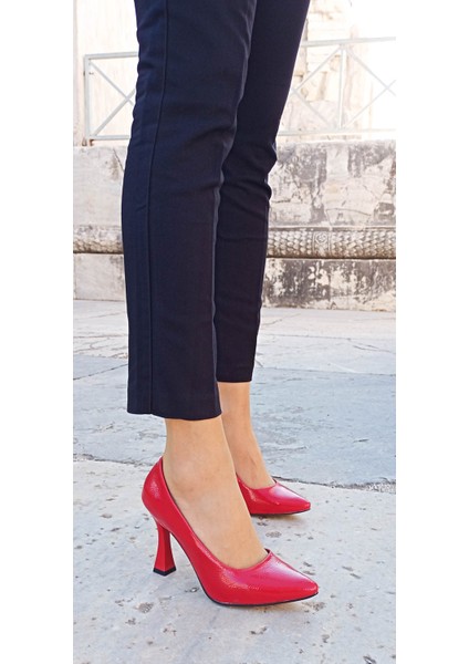 Kırmızı Rugan Kadeh Topuklu Kadın Stiletto fırsatları