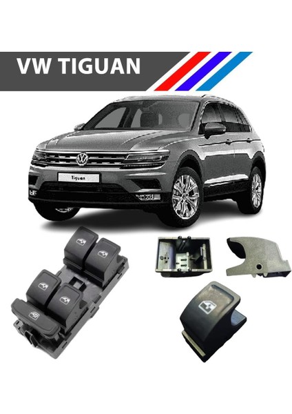 Vw Tiguan Cam Açma Düğme Tuş Butonu Siyah 1 Adet 2016 Sonrası fiyatları