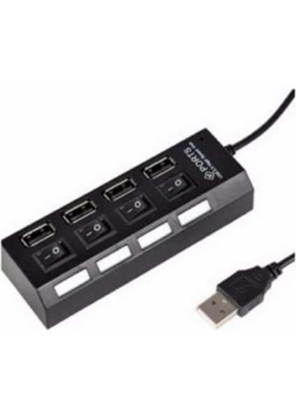 USB 2.0 Anahtarlı 4 Port USB Hub
