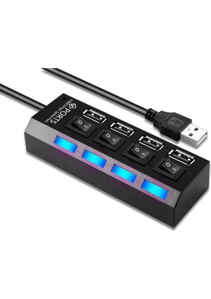 USB 2.0 Anahtarlı 4 Port USB Hub