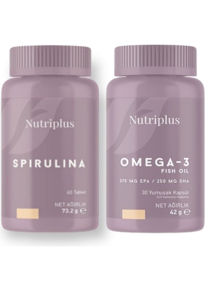 Spırulına 60 Tablet ve Omega3 Balıkyağı 30 Yumuşak Kapsül Farmasi Nutrıplus Spıruluna ve Om fiyatları