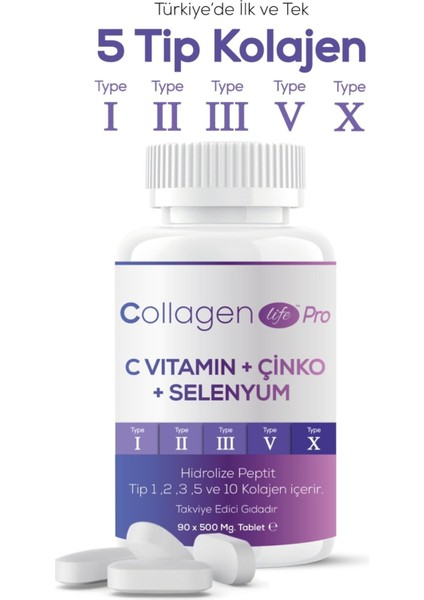 Collagen Life Pro 5 Tip  Tip 1, Tip 2, Tip 3, Tip 5, Tip 10 90 Tablet