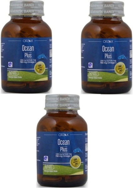 Ocean Ocean Plus 1200 Mg 50 Kapsül Balık Yağı- 3 Adet
