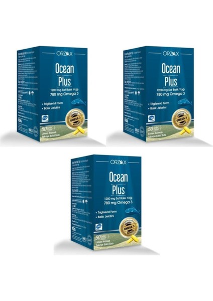 Ocean Ocean Plus 1200 Mg 50 Kapsül Balık Yağı- 3 Adet fiyatları