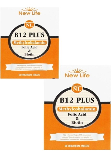 B12 Plus Dilaltı 60 Tablet 2'li Paket