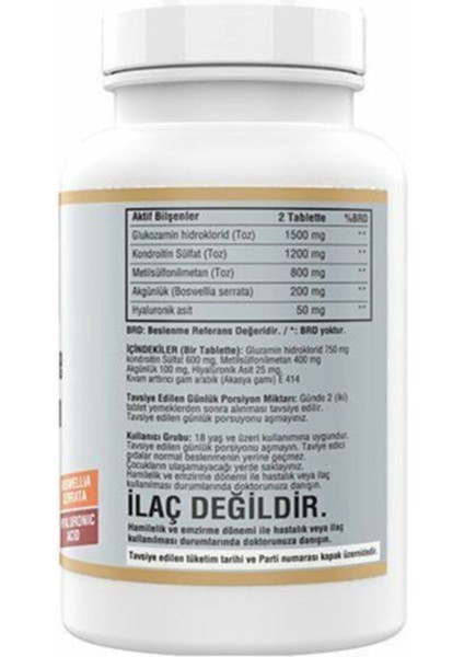 Glucosamine Chondroitin Msm Hyaluronic Acid 120 Tablet fiyatları