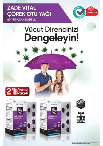 Çörek Otu Yağı 60 Yumuşak Kapsül - Blister X2 (2'li Avantaj Paketi)