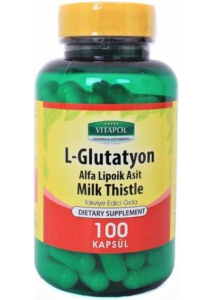 L-Glutatyon Alfa Lipoik Asit Milk Thistle 100 Kapsül Haziran 2024 Aromasız