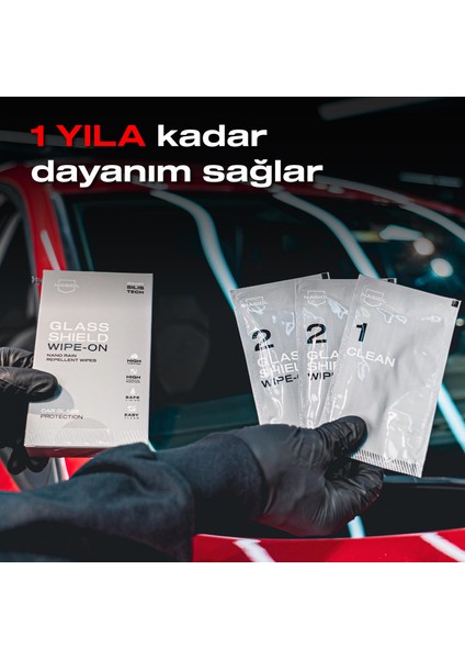 Glasshield Wipe-On Nano Yağmur Kaydırıcı Mendil-Cam Yüzey Seramik Kaplama-1 Yıl Dayanım