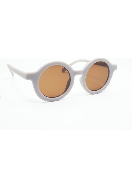 Magnolia Gri Yuvarlak Unisex Çocuk Kahve Cam Güneş Gözlüğü 38-11-130 fırsatları