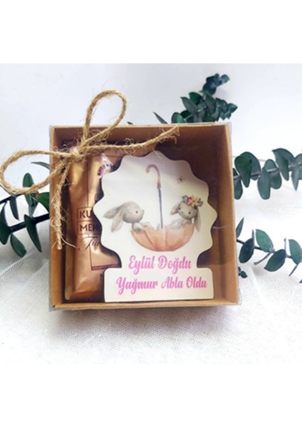 30 Adet Baskılı Ahşap Kız Bebek Magnet ve Türk Kahvesi Kutulu Model