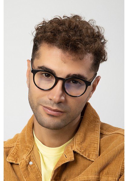 Yuvarlak Model Erkek B-Block Mavi Işık Korumalı Gözlük