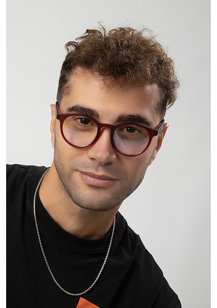 Yuvarlak Model Erkek B-Block Mavi Işık Korumalı Gözlük