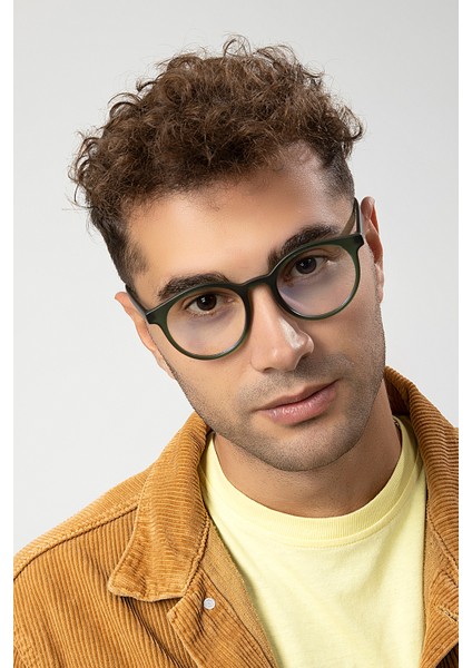 Yuvarlak Model Erkek B-Block Mavi Işık Korumalı Gözlük