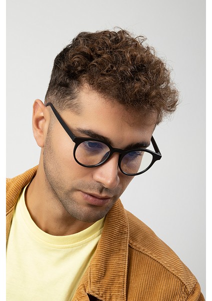 Yuvarlak Model Erkek B-Block Mavi Işık Korumalı Gözlük