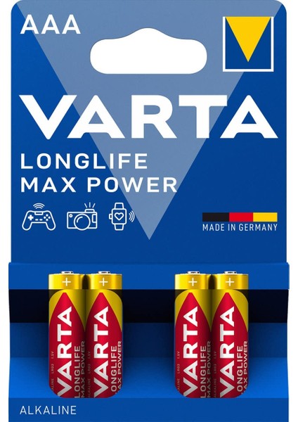 4703 Longlife Max Power Aaa Size 4lü Ince Kalem Pil