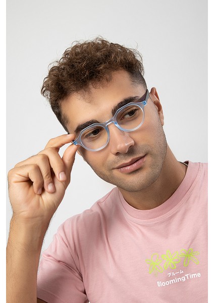 Yuvarlak Model Erkek B-Block Mavi Işık Korumalı Gözlük