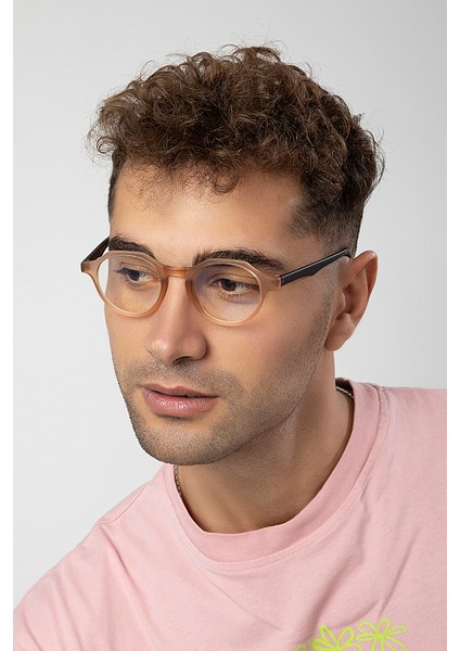 Yuvarlak Model Erkek B-Block Mavi Işık Korumalı Gözlük