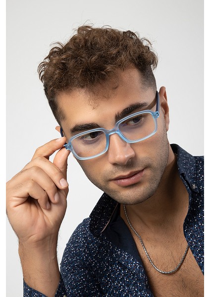 Dikdörtgen Model Erkek B-Block Mavi Işık Korumalı Gözlük
