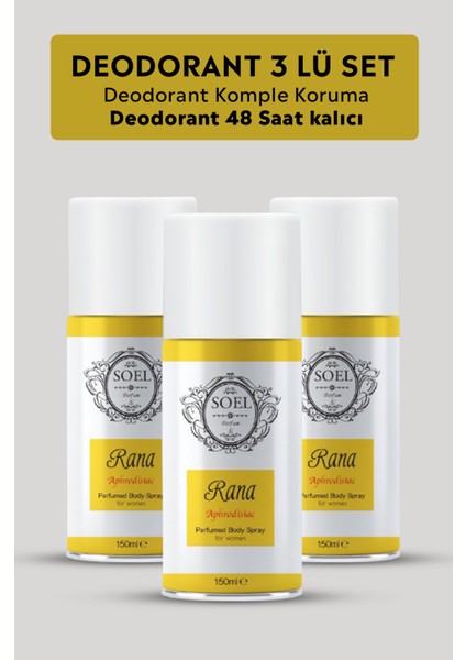 Kadın Deodorant Sprey 3 Adet150 Mlx3