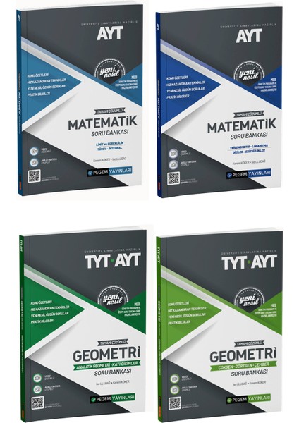 AYT Matematik Geometri Soru Bankası Sayısal Seti 4 Kitap