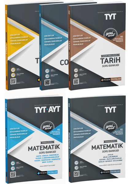 TYT Türkçe Matematik Tarih Coğrafya Tamamı Çözümlü Soru Bankası Eşit Ağırlık Seti