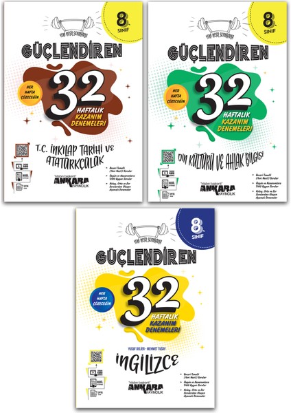 8.Sınıf LGS Sosyal Bilgiler Ingilizce Din Kültürü Kültürü Güçlendiren 32 Haftalık Deneme