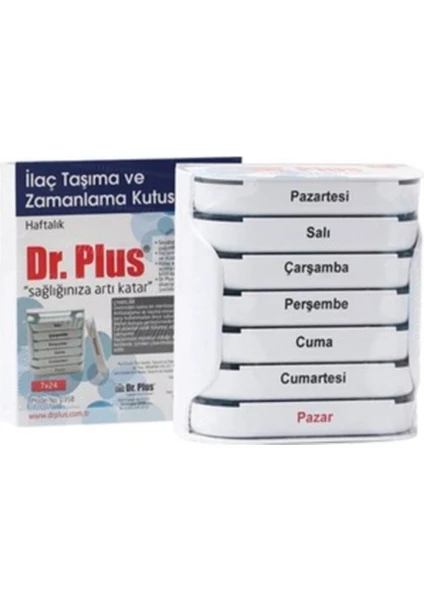 Dr Plus Ilaç Taşıma ve Zamanlama Kutusu Haftalık 7X24 cm