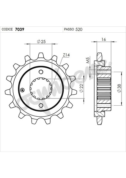 Ducatı 906 Ognıbene Ön Dişli 15T