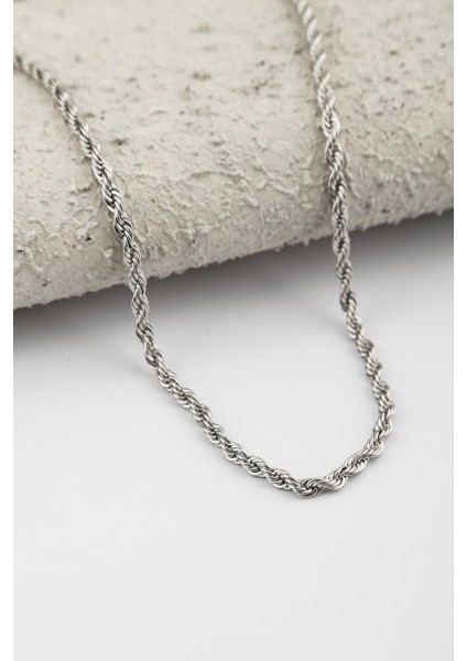 Paslanmaz Çelik Unisex Halat Kolye Sevgiliye Hediye