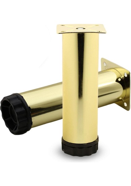 Mobilya Kanepe Sehpa Tv Ünitesi Koltuk Ayağı Ayarlanabilir 12 cm Gold Altın Metal Baza Ayak
