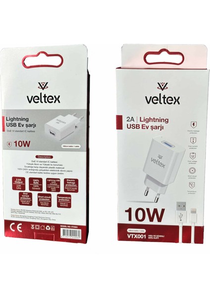 10W 2A (Iphone) Şarj Aleti Veltex VTX001