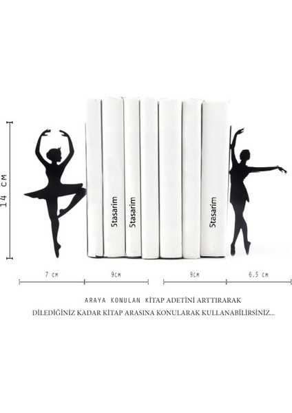 Balerin Metal Kitap Tutucu 2'li Takım fırsatları
