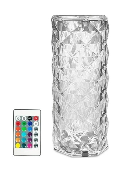 16 Renkli Romantik Gül Lamba Kristal Elmas Masa Gece Lambası (Yurt Dışından)